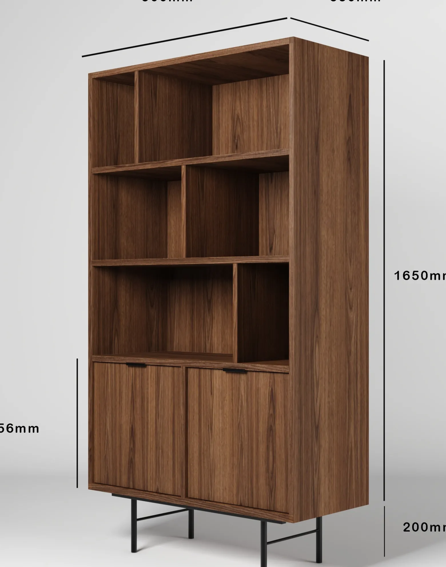 Regał 90 cm orzech warmia ELVIO półki salon biuro