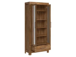 Regał Gent 88 cm z szufladą i 2 drzwiami lustrem dąb stirling