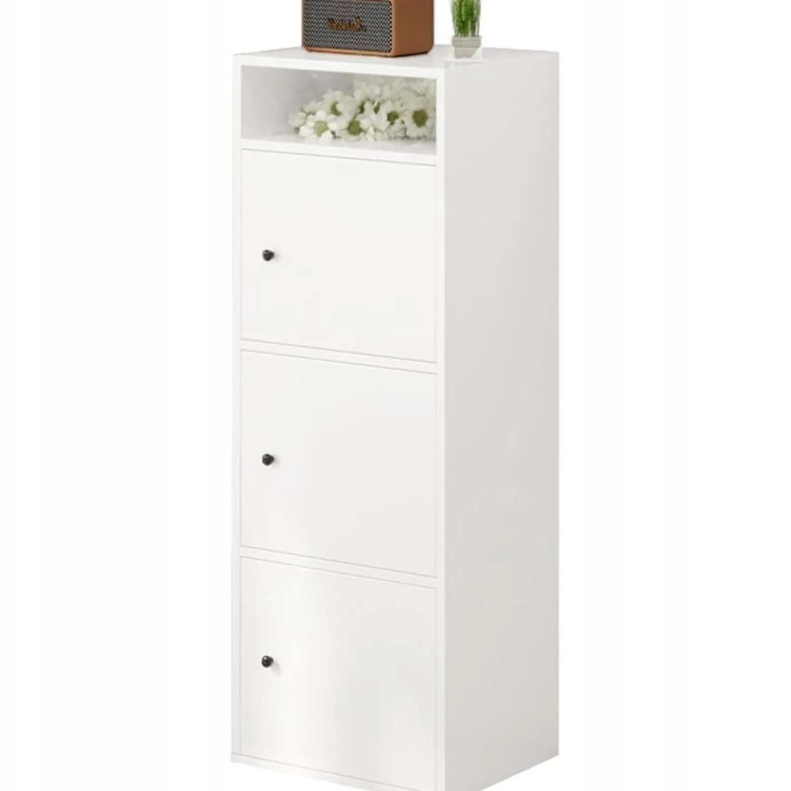 Regał industrialny biały stojący wysoki 138 cm