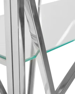 Regał książki 4 półki 32 cm srebrny