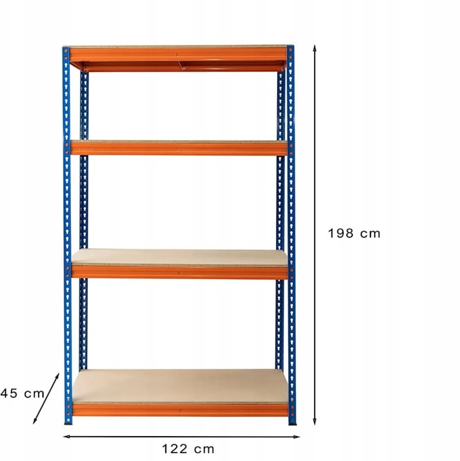 Regał Magazynowy warsztatowy 1600kg 198x122x45,5