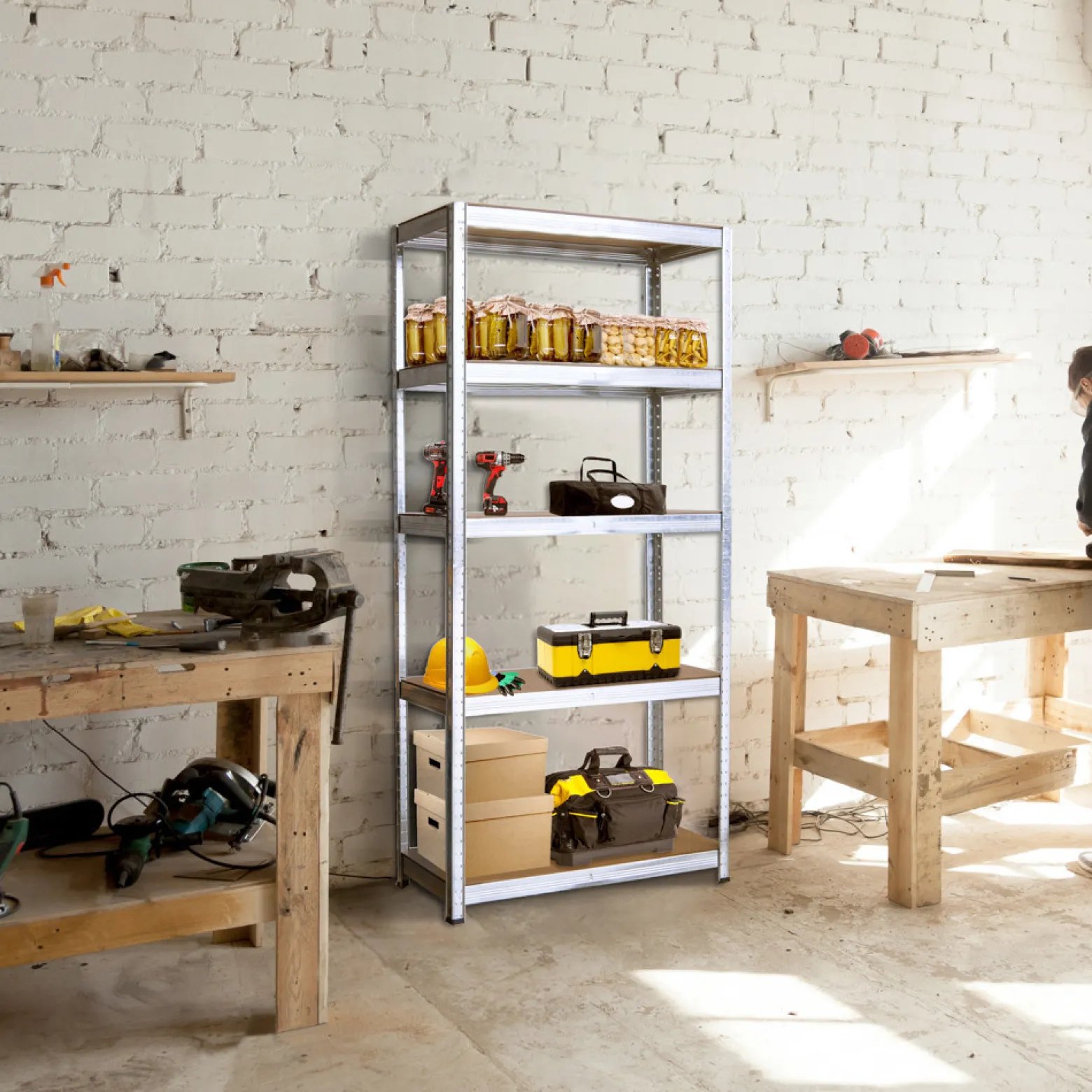 Regał magazynowy 180x90x40 cm metalowy ocynkowany garażowy 875kg