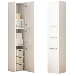 Regał Szafka Biała Nowoczesna Stojąca Słupek Wysoki Loft 3 Drzwi 170 Cm