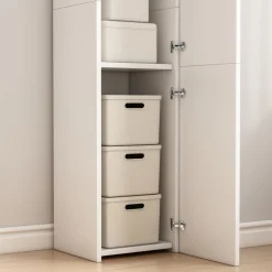 Regał Szafka Biała Nowoczesna Stojąca Słupek Wysoki Loft 3 Drzwi 170 Cm