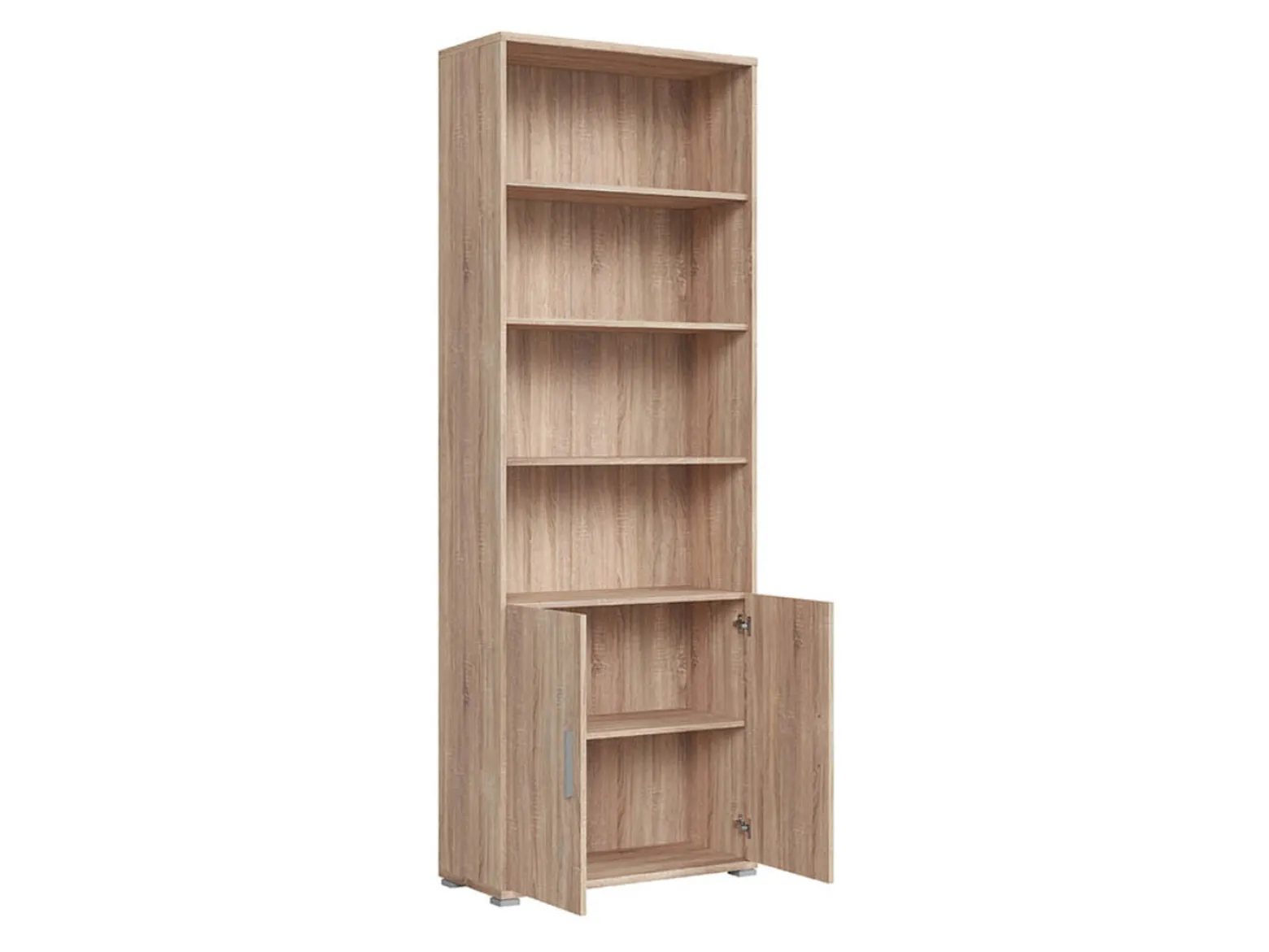 Regał Brw Office 79 cm z 2 drzwiami i 4 półkami dąb sonoma