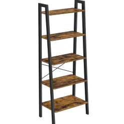 Regał ciemny brąz do salonu biblioteczka wąska rustykalna BEGRYF 56x34x172