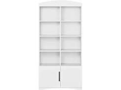 Regał Classic 90 cm z 2 drzwiami i 8 półkami biały