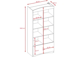 Regał Classic 90 cm z 2 drzwiami i 8 półkami biały