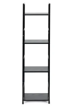 Regał drewniany nowoczesny metalowa rama LOFT 4 półki czarny