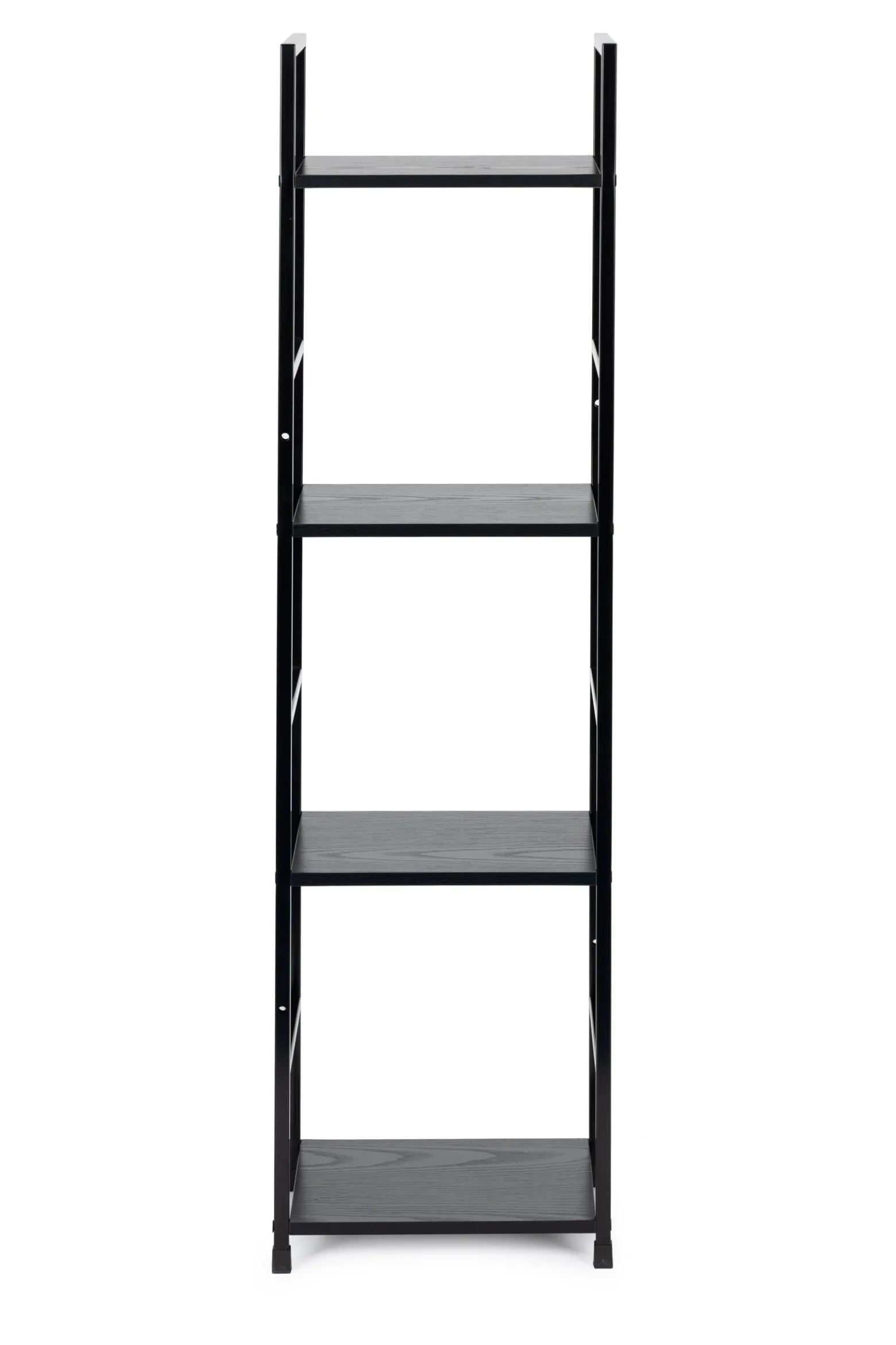 Regał drewniany nowoczesny metalowa rama LOFT 4 półki czarny