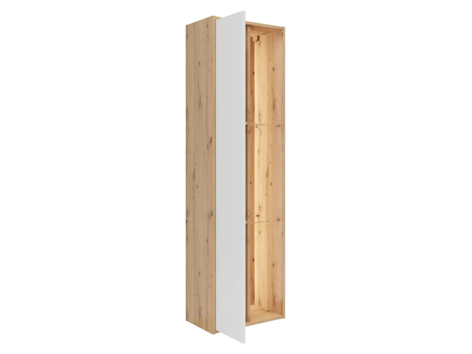 Regał Gap 52 cm z drzwiami i 3 półkami dąb artisan/biały