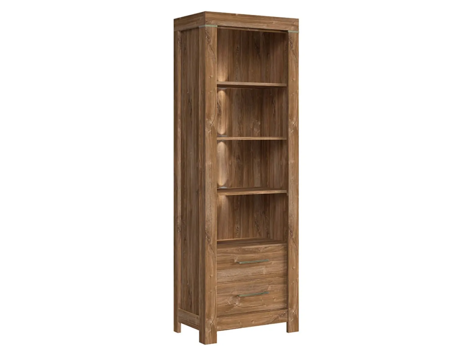 Regał Gent 68 cm z 2 szufladami i 4 półkami dąb stirling