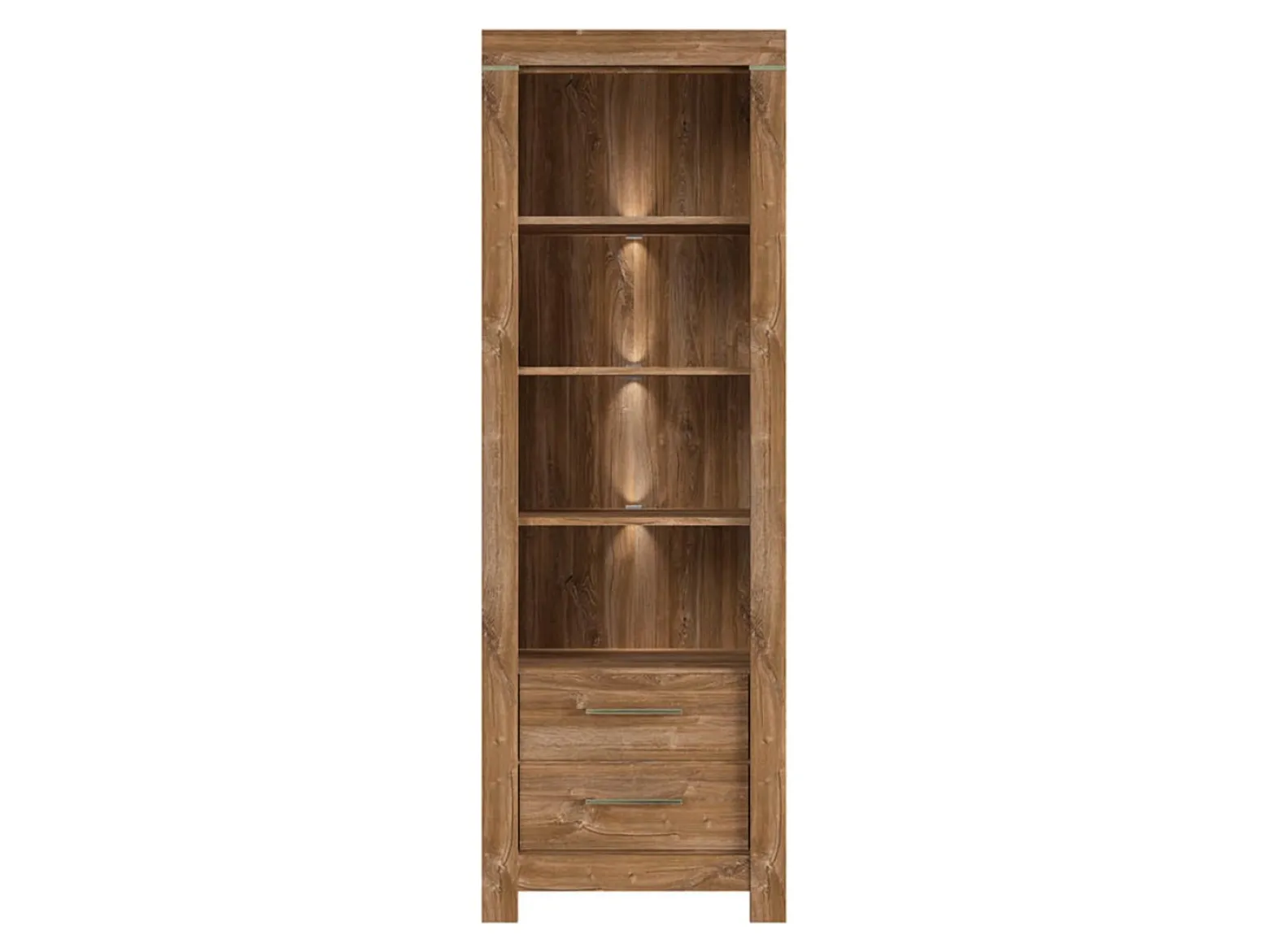 Regał Gent 68 cm z 2 szufladami i 4 półkami dąb stirling