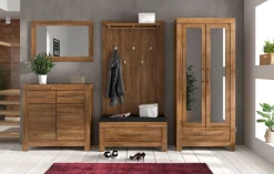 Regał Gent 88 cm z szufladą i 2 drzwiami lustrem dąb stirling
