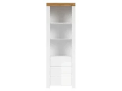 Regał Holten 68 cm z 3 szufladami i 4 półkami biały