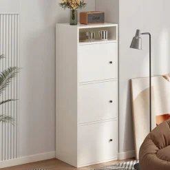 Regał industrialny biały stojący wysoki 138 cm