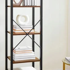 Regał industrialny na książki biblioteczka wąski wysoki loft słupek vintage