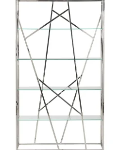 Regał książki 4 półki 32 cm srebrny