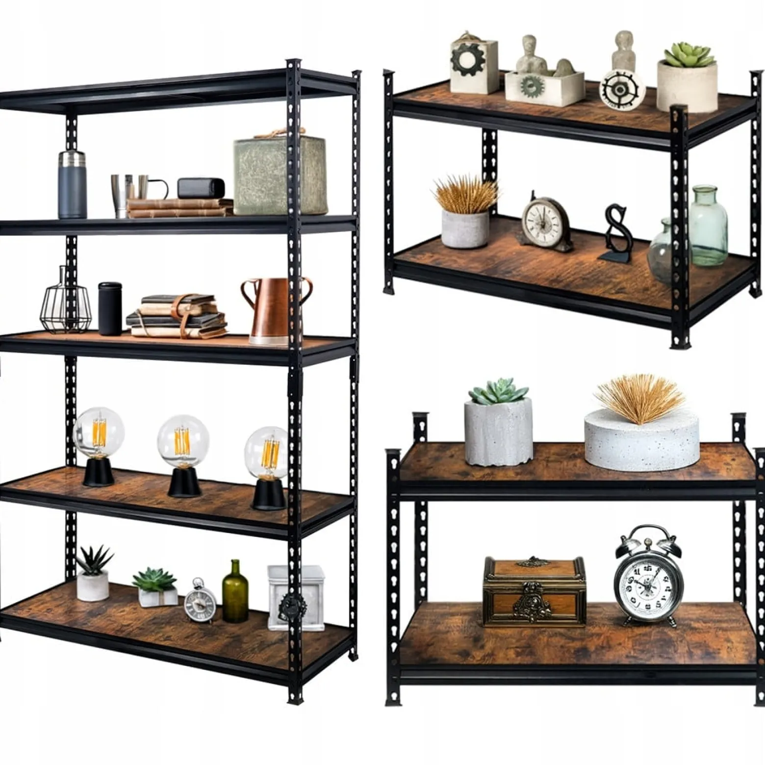 Regał Loftowy Industrialny Na Książki 2W1 5 Półek 180X90X40 Cm Mega-M