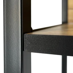 Regał loftowy metalowy 50 cm Czarny, Dąb Craft 50x32x192 cm
