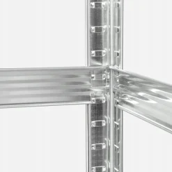 Regał magazynowy narożny metalowy srebrny 5 półek 2w1 180x90x90x40 cm