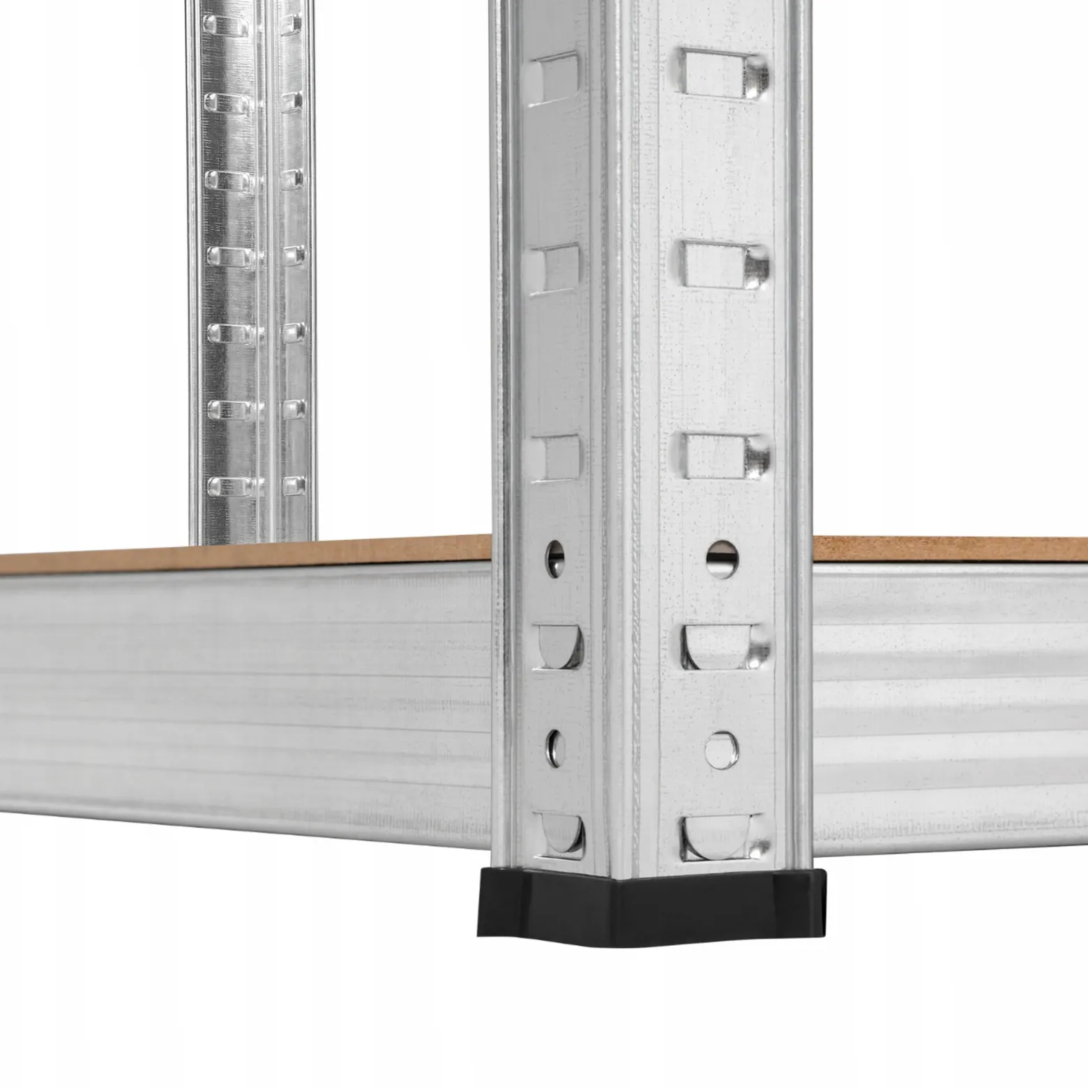 Regał magazynowy narożny metalowy srebrny 5 półek 2w1 180x90x90x40 cm