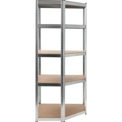 Regał magazynowy, srebrny, 75x75x180 cm, stal i MDF