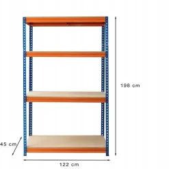 Regał Magazynowy warsztatowy 1600kg 198x122x45,5