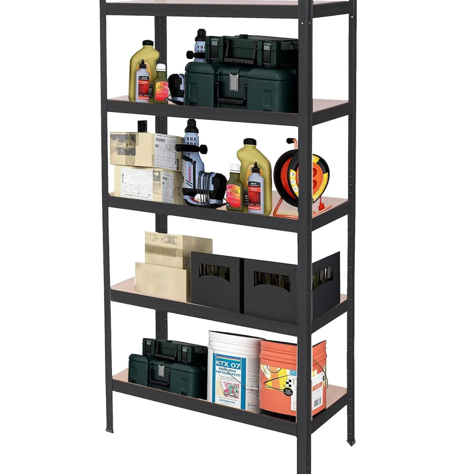 Regał metalowy magazynowy 5 półek 150x75x30 cm 625 kg