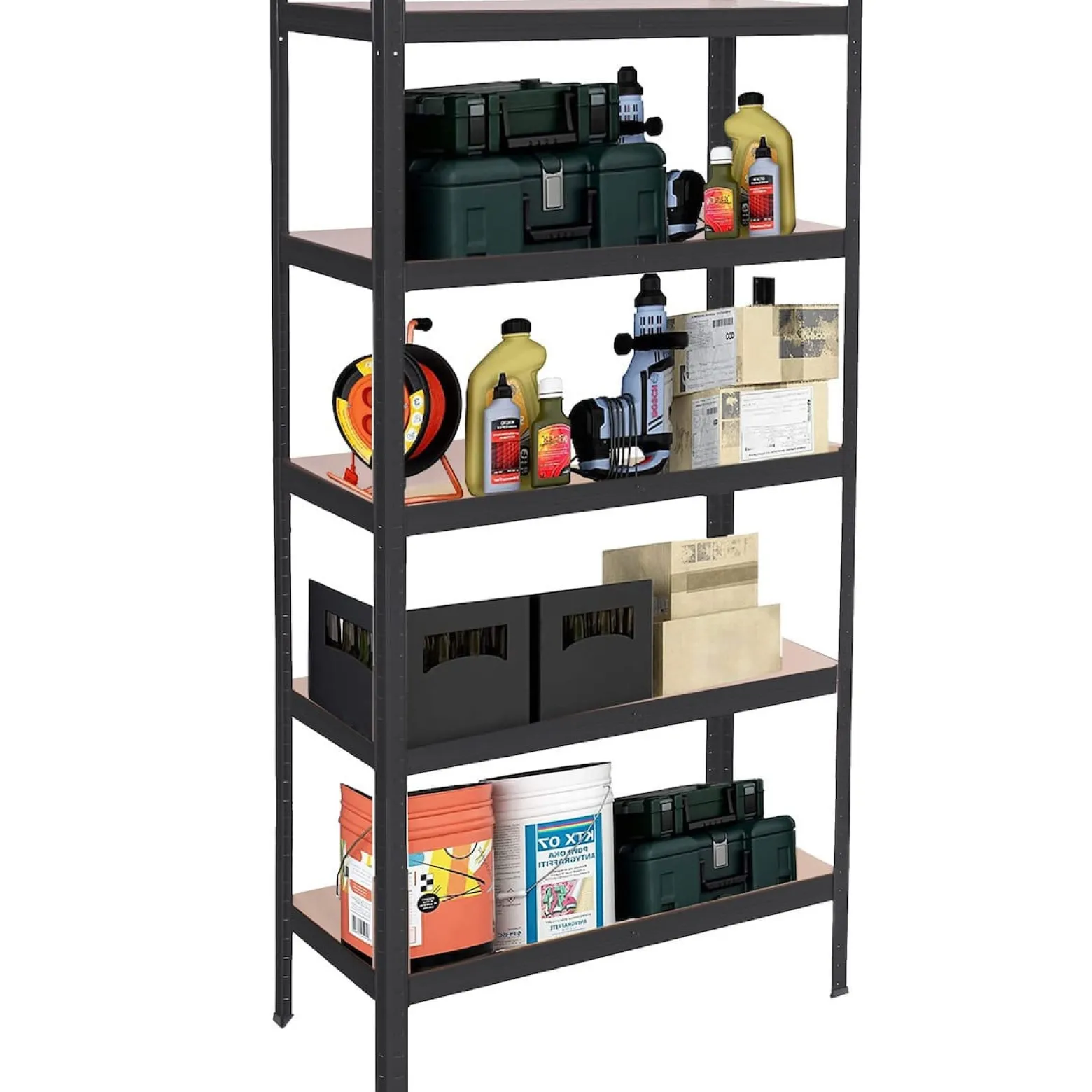 Regał metalowy magazynowy 5 półek 150x75x30 cm 625 kg