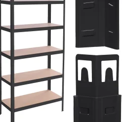 Regał metalowy magazynowy 5 półek 150x75x30 cm 625 kg