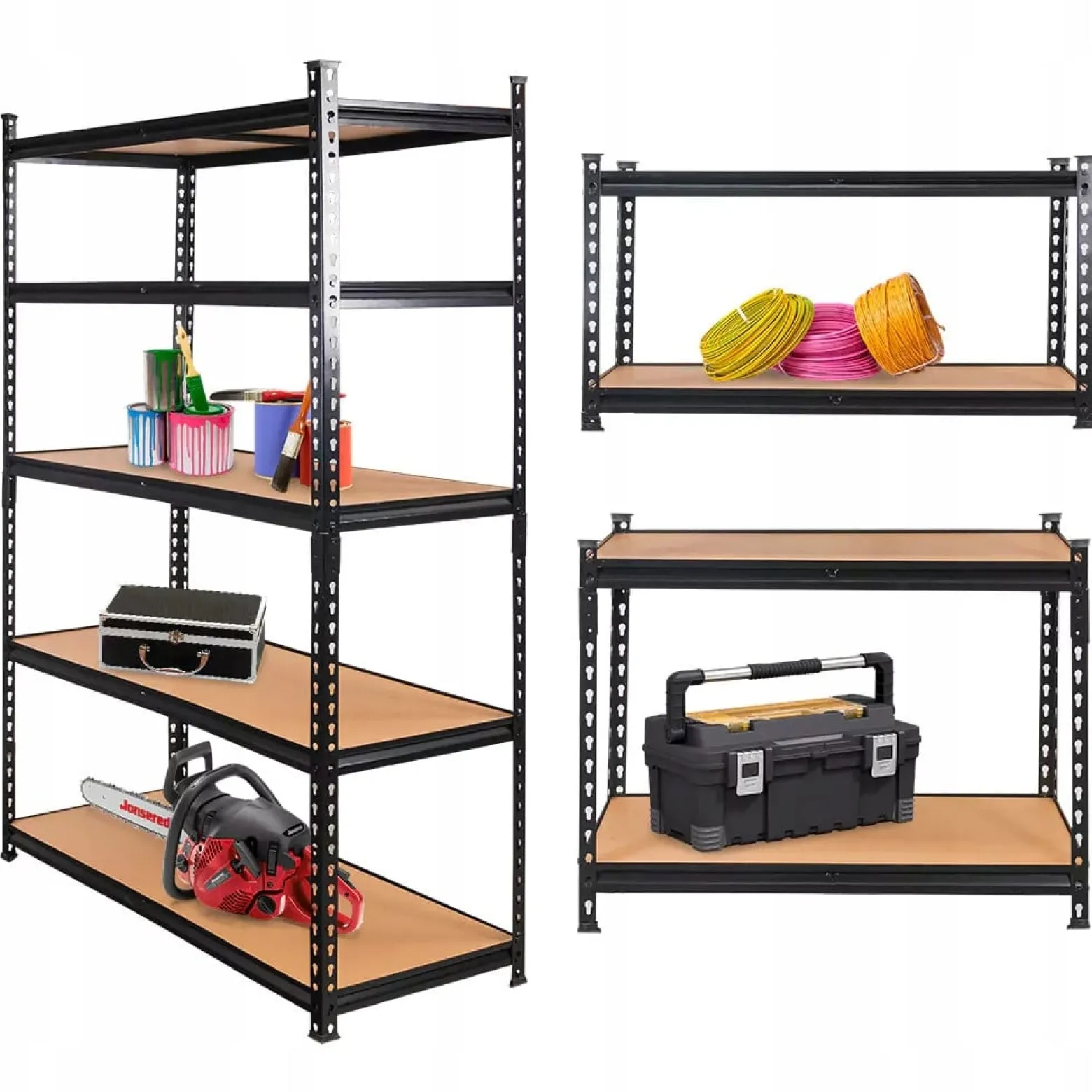 Regał Metalowy Magazynowy 180X90X40 Cm 2W1 5 Półek Garażowy 1375Kg Mega-M