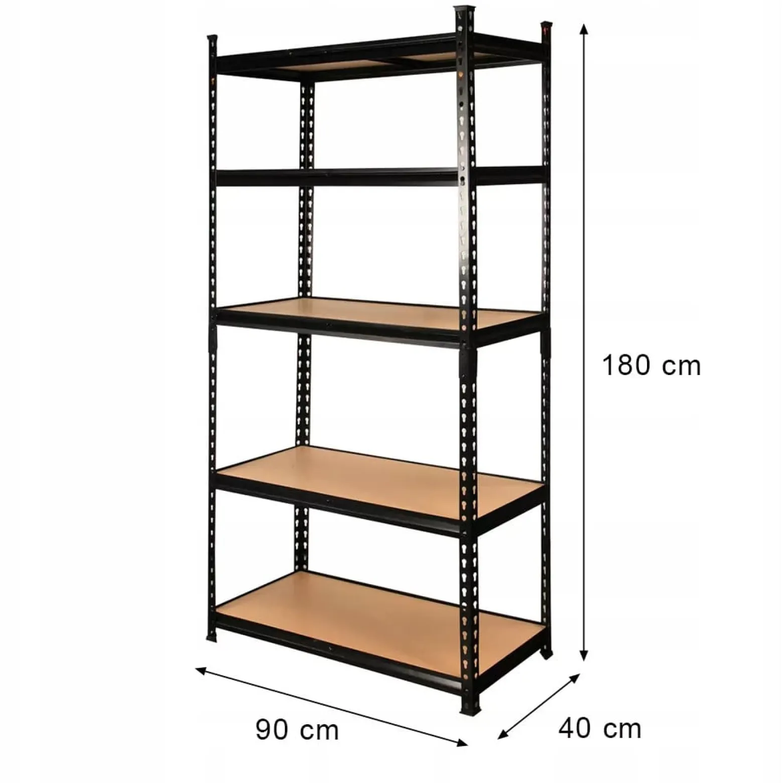 Regał Metalowy Magazynowy 180X90X40 Cm 2W1 5 Półek Garażowy 1375Kg Mega-M