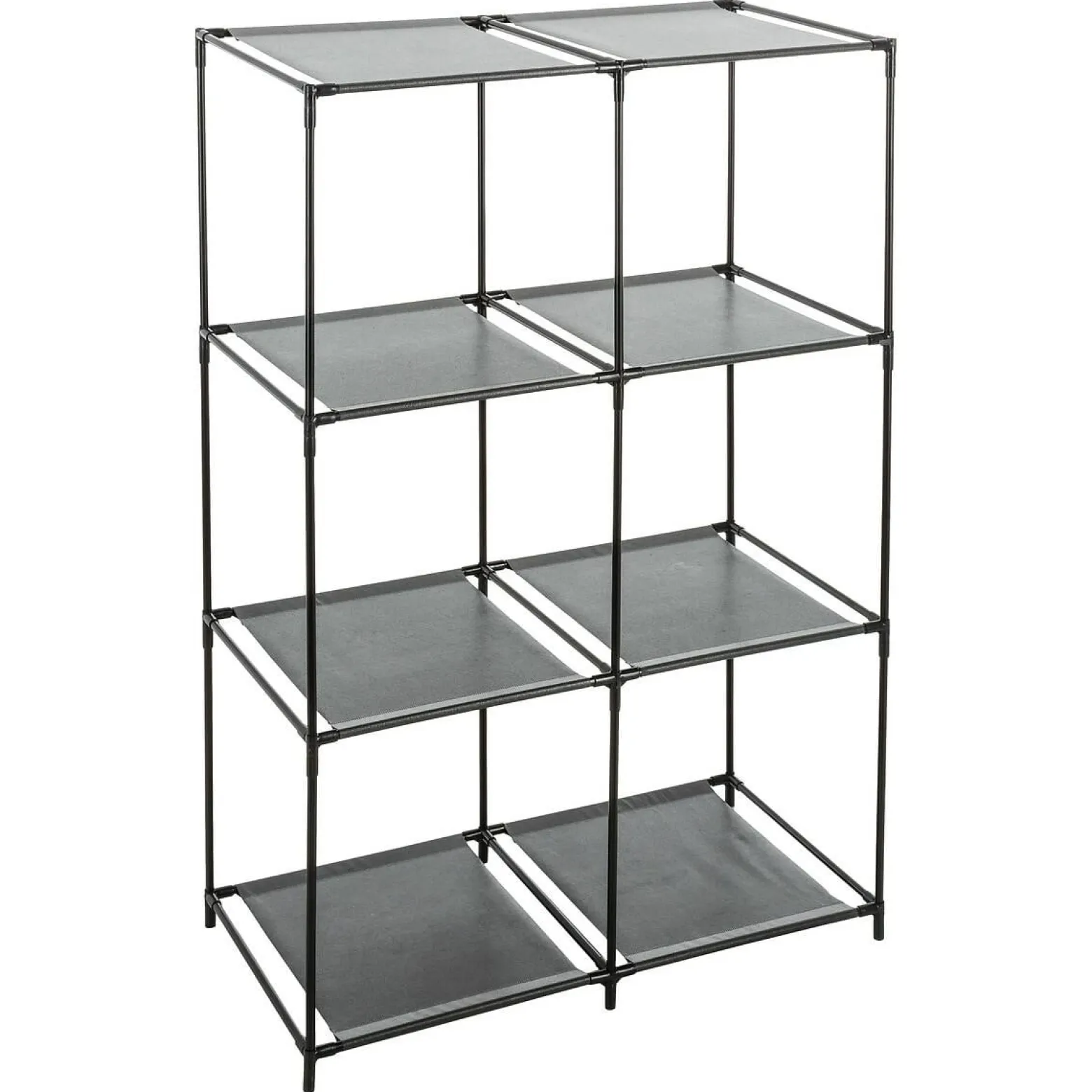 Regał modułowy organizer 8 półek czarny metal 98x68x34 cm do garażu piwnicy
