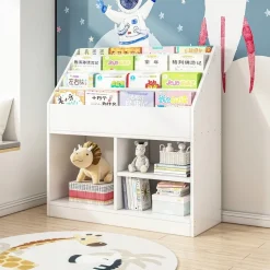 Regał na książki biały szafka na zabawki stojąca biblioteczka