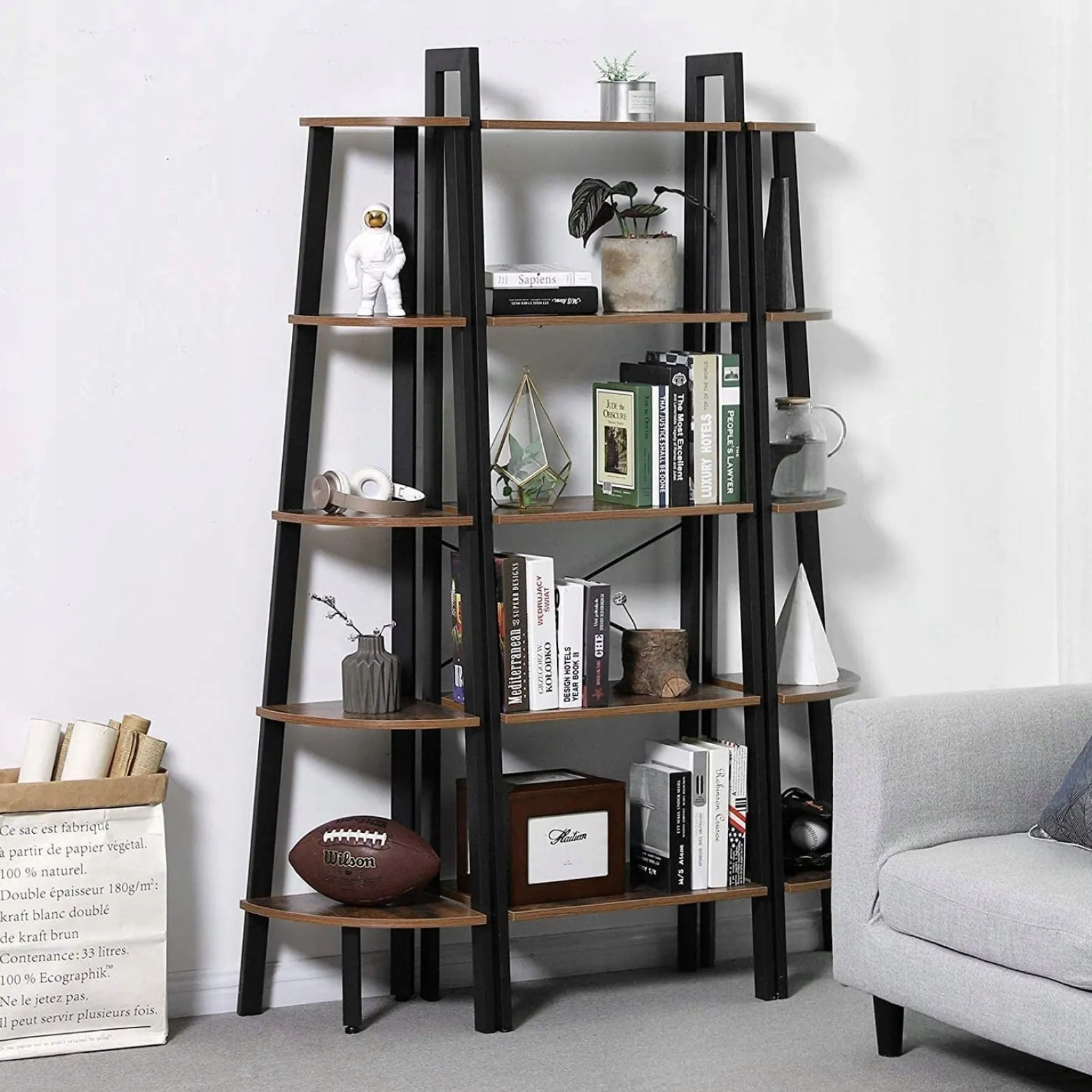 Regał na Książki Półka Drabinka Industrialny Loft Rustykalny