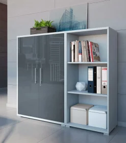 Regał Office Lux 53 cm z 2 półkami szary