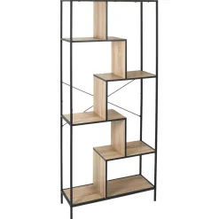 REGAŁ Rack L w stylu loft METALOWY i PŁYTA MDF w okleinie