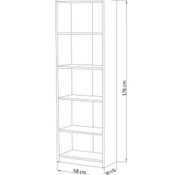Regał R003 Dąb Sonoma 176x58x30 cm Bestseller