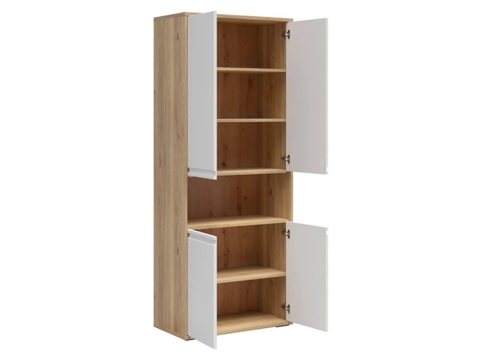 Regał Reserve 80 cm z 4 drzwiami dąb mauvella/biały