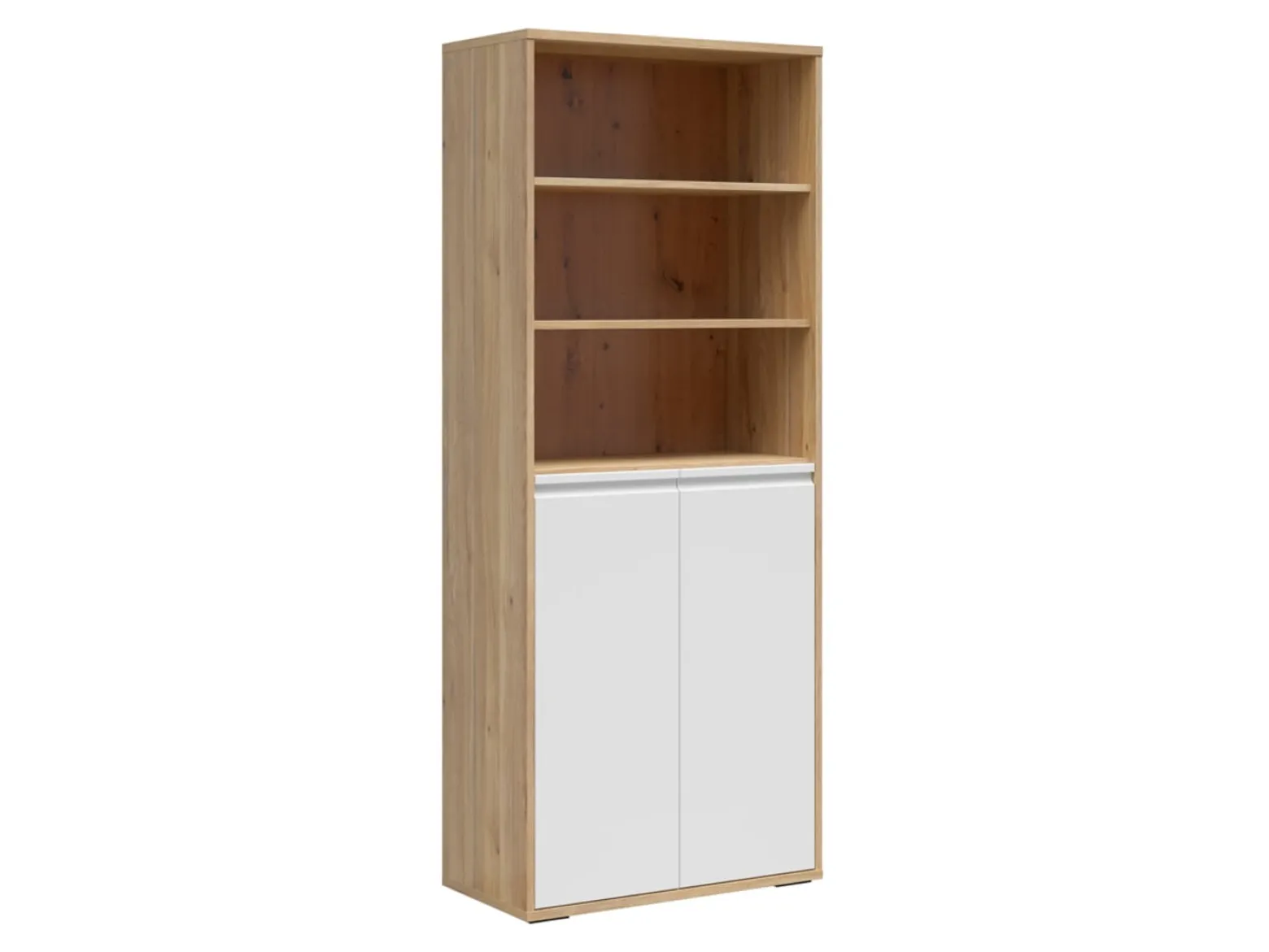 Regał Reserve 80 cm z 2 drzwiami dąb mauvella/biały