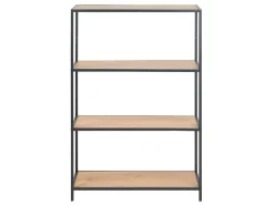 Regał Seaford 77 cm z półkami dąb/czarny