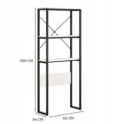 Regał szafka łazienkowa nad pralkę toaletę loft industrialny półki 160 cm