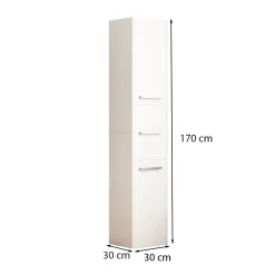 Regał Szafka Biała Nowoczesna Stojąca Słupek Wysoki Loft 3 Drzwi 170 Cm