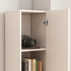 Regał szafka biała nowoczesna stojąca słupek wysoki loft 2-drzwiowy 174 cm