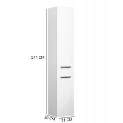 Regał szafka biała nowoczesna stojąca słupek wysoki loft 2-drzwiowy 174 cm