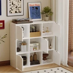 Regał szafka 9półek kwadratowa komoda biała nowoczesna loft