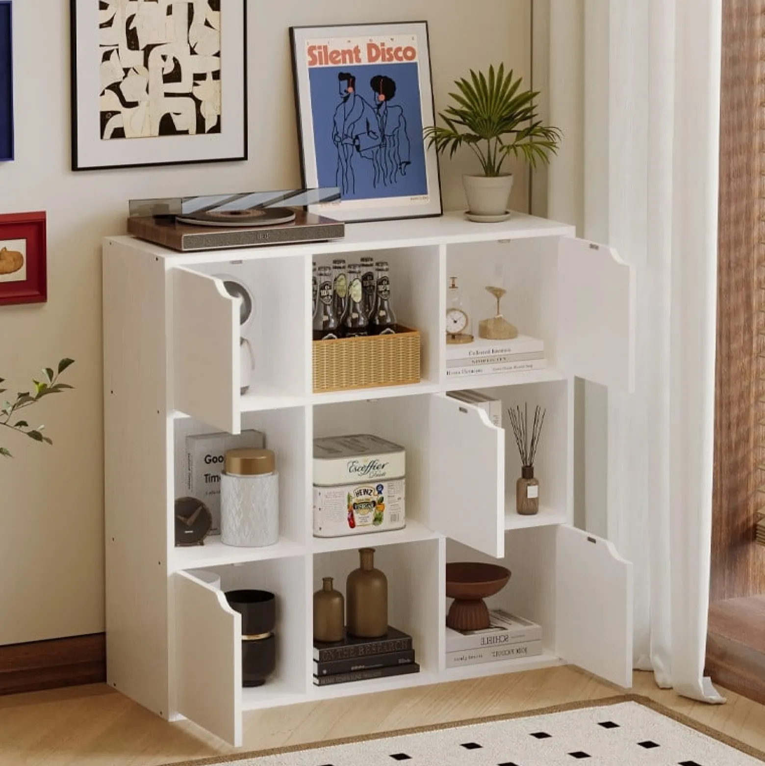 Regał szafka 9półek kwadratowa komoda biała nowoczesna loft