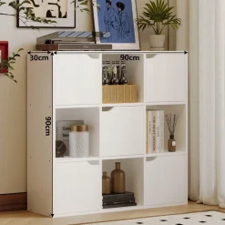 Regał szafka 9półek kwadratowa komoda biała nowoczesna loft