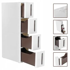 Regał z kółkami 45x83x17 cm wąski słupek szafka KFR08WT